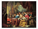 Music Party in a Palatial Interior with Statues and Works of Art Giclée-Druck von Franz Xavier Hendrick Verbeeck