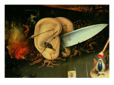 The Garden of Earthly Delights: Hell, Right Wing of Triptych, Detail of Ears with a Knife, c. 1500 reproduction procédé giclée par Hieronymus Bosch