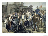 The Miner's Strike in Carmaux, from "Le Petit Journal," 1st October 1892 Reproduction procédé giclée par Alfred Roll