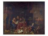 The Moneylenders reproduction procédé giclée par Leonard Bramer