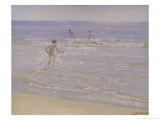 Sunshine at Skagen: Boys Swimming, 1892 (Study) Giclée-Druck von Peder Severin Kröyer