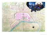 Plan of Rochefort and Its Surroundings, from the "Atlas Louis XIV," 1683-88 Giclée-Druck von Sebastien Le Pretre de Vauban