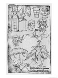 Various Drawings Giclée-Druck von Villard de Honnecourt 