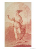 A Young Woman Walking Bare-Footed in a Landscape reproduction procédé giclée par Giovanni Battista Cipriani