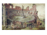 Antique Bullfighting, 1552 Giclee Print by Maerten van Heemskerck