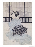 A Courtisan with a Shamisen reproduction procédé giclée par Kikugawa Toshinobu Eizan