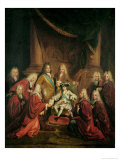 Louis XV (1710-74) Granting Patents of Nobility to the Municipal Body of Paris Giclee-trykk av Louis de Boulogne