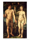 Adam and Eve, 1608 Giclee Print by Hendrik Goltzius