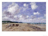 The Beach at Tourgeville, 1893 Giclee-trykk av Eugène Boudin The Beach at Tourgeville, 1893 Giclee-trykk av Eugène Boudin