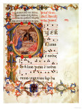 Historiated Initial "P" Depicting the Nativity, from a Gradual and Antiphon Giclee Print