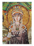 Empress Theodora with Her Court of Two Ministers and Seven Women, Detail of Theodora, circa 547 AD reproduction procédé giclée