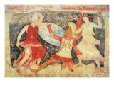 Two Amazons in Combat with a Greek, from Tarquinia, 370-360 BC (Wall Painting) Giclee Print