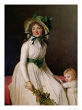 Madame Pierre Seriziat (Nee Emilie Pecoul) with Her Son, Emile (B.1793) 1795 reproduction procédé giclée par Jacques-Louis David