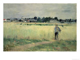 In the Wheatfield at Gennevilliers, 1875 reproduction procédé giclée par Berthe Morisot