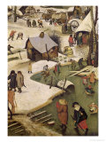 The Census at Bethlehem, Detail of Children Playing on the Frozen River Giclee Print by Pieter Bruegel the Elder