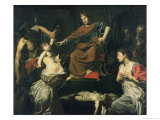 The Judgement of Solomon reproduction procédé giclée par Valentin de Boulogne 