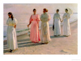 Promenade on the Beach Giclée-Druck von Michael Peter Ancher