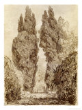 Large Cypresses at the Villa d'Este  Lámina giclée por Jean-Honoré Fragonard