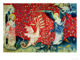 The Woman Receiving Wings to Flee the Dragon, no.37 from 'The Apocalypse of Angers', 1373-87 Lámina giclée por Nicolas Bataille
