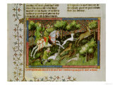 Stag Hunting, from a Book by Gaston Phebus De Foix (1331-91) Giclee Print