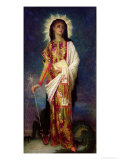 St. Margaret Slaying the Dragon Giclee Print by Ernest Antoine Hebert