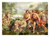 Romulus Suckled by the She-Wolf, from the Sala Dei Horatii E Curacii Giclee Print by Guiseppe Cesari