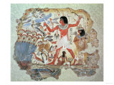 Nebamun Hunting in the Marshes with His Wife an Daughter, Part of a Wall Painting Giclee Print