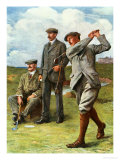 (Ltor) John Henry Taylor (1871-1963), James Braid (1870-1950), and Harry Vardon (1870-1937) Giclee Print by Clement Flower
