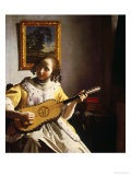 La joueuse de guitare, c.1672 reproduction procédé giclée par Jan Vermeer