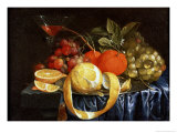 Still Life of Grapes, Oranges and a Peeled Lemon Giclee Print by Jan Pauwel Gillemans I