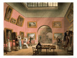 British Institution, Pall Mall, from Ackermann's "Microcosm of London" Giclee Print by Thomas Rowlandson