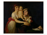 Camille Desmoulins (1760-94) His Wife Lucile (1771-94) Their Son Horace-Camille (1792-1825) c. 1792 reproduction procédé giclée par Jacques-Louis David