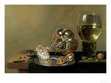 A Still Life with Glass of Wine, Tazza and a Pewter Plate Giclee Print by Hans van Sant