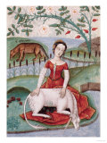 The Young Woman and the Unicorn, by M Platearius Giclee Print