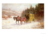 The Post Coach in the Snow Giclée-Druck von Fritz van der Venne