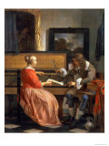 A Man and a Woman Seated by a Virginal, circa 1665 Giclee Print by Gabriel Metsu
