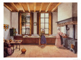Kitchen of the Zwijnshoofd Hotel at Arnhem, 1838 Giclee-trykk av Mary Ellen Best