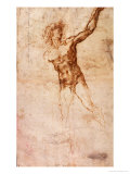 Sketch of a Nude Man reproduction procédé giclée par Michelangelo Buonarroti 