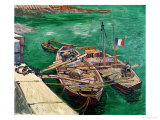 Landing Stage with Boats, c.1888 Giclée-tryk af Vincent van Gogh Landing Stage with Boats, c.1888 Giclée-tryk af Vincent van Gogh
