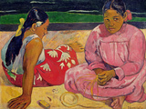Women of Tahiti, on the Beach, 1891 Reproduction procédé giclée par Paul Gauguin