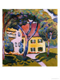 House in a Landscape reproduction procédé giclée par Auguste Macke