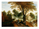 Elegant Horsemen and Figures on a Path in Front of a Chateau reproduction procédé giclée par Sebastian Vrancx