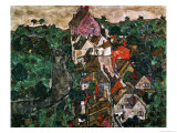 Landscape at Krumau, 1910-16 Giclee-vedos tekijänä Egon Schiele Landscape at Krumau, 1910-16 Giclee-vedos tekijänä Egon Schiele