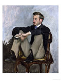 Portrait of Auguste Renoir (1841-1919), 1867 reproduction procédé giclée par Frederic Bazille