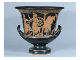 Attic Red-Figure Kalyx Krater Depicting a Hoplite Leaving for the War Giclee Print