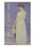 Woman in White on a Beach, 1893 Giclee Print by Peder Severin Kröyer