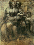 The Virgin and Child with Ss. Anne and John the Baptist, circa 1499 Giclee-trykk av Leonardo da Vinci The Virgin and Child with Ss. Anne and John the Baptist, circa 1499 Giclee-trykk av Leonardo da Vinci