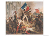 Fighting at the Hotel De Ville, 28th July 1830, 1833 reproduction procédé giclée par Jean Victor Schnetz