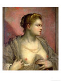 Portrait of a Woman Revealing Her Breasts, circa 1570 Giclee Print by Jacopo Robusti Tintoretto