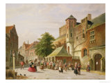 A Street Scene in Amsterdam Giclee Print by Adrianus Eversen